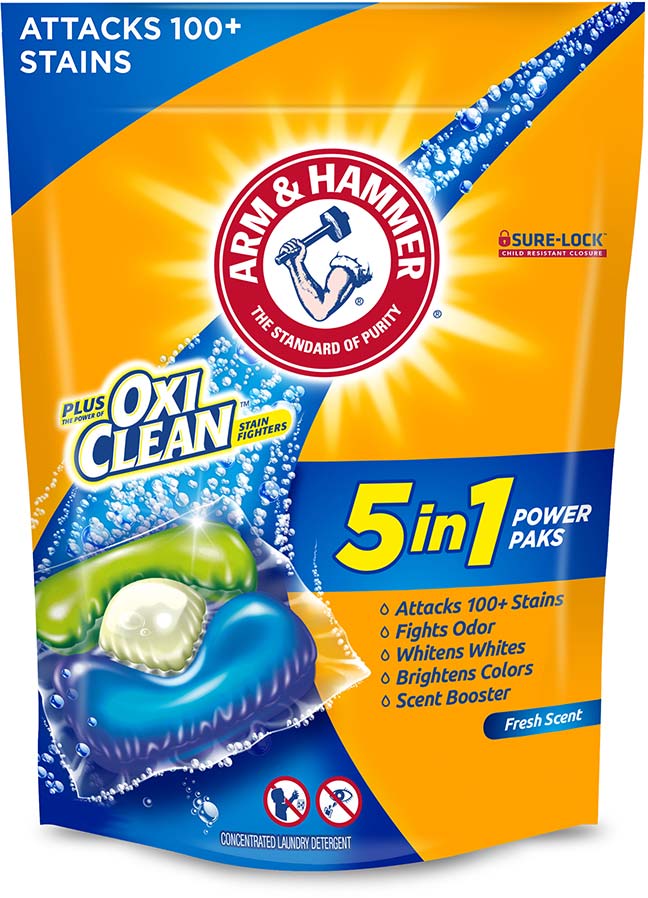 ARM & HAMMER Plus OxiClean Stain Removers, High Efficiency (HE), 5