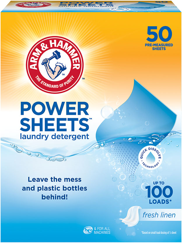 Arm & Hammer Power Sheets Laundry Detergent, Fresh Linen